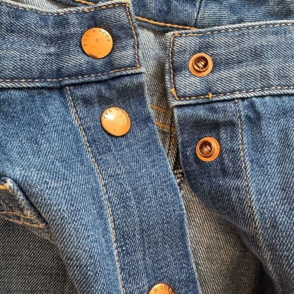 Rag & Bone Skirt Women's 31 Blue Denim Santa Cruz Capitol Mini Snap Front - Picture 8 of 9